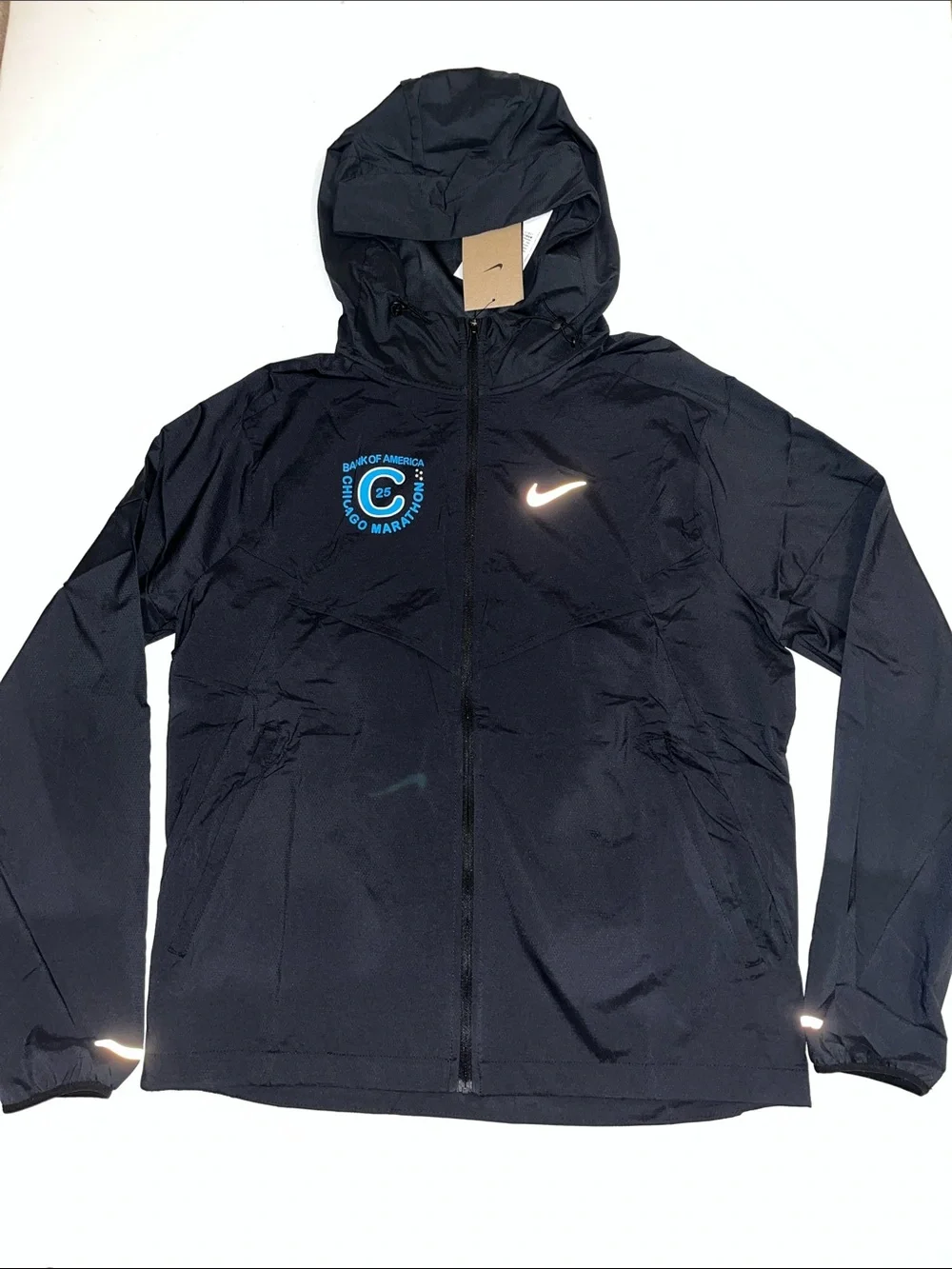 Nike Running Jacket Mens S NK Chicago Marathon 25 Impossibly Light Black $135